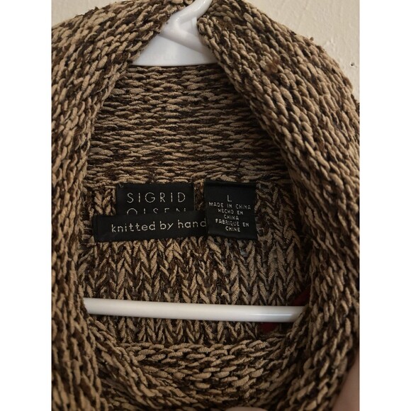 Sigrid Olsen Large Hand Knitted Silk Blend Sweater Retro 80s 90s Cottage Granny - Picture 4 of 6